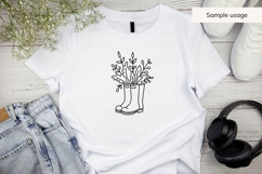 Hand Drawn Fall Boots With Autumn Leaves SVG Product Image 3