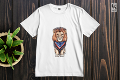 Patriotic Lion Bandana Clipart PNG Product Image 3
