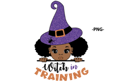 Witch In Training SVG Halloween Girl Clipart Afro Hair Product Image 3