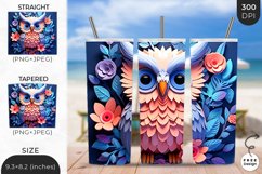 3D Owl Tumbler Wrap| 3D Bird Sublimation Product Image 1