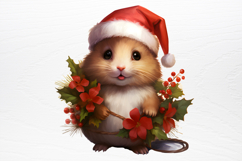 Vintage Floral Christmas Clipart PNG Product Image 3