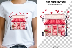 Watercolor Valentine shop png design for T-shirts Product Image 3