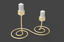 Scroll Candelabrum 3D Printing Candle Holder Product Image 3