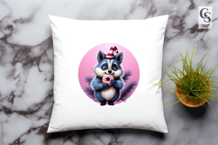 Cute Raccoon With Donut Clipart Sublimation PNG Product Image 3