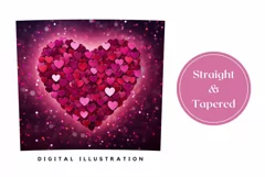 Love Hearts Tumbler Design, Valentine's Day Sublimation PNG Product Image 3