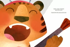 Funny Tiger with acoustic guitar,Lunar New Year 2022 symbol Product Image 3
