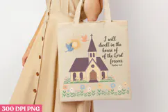 I Will Dwell In The House PNG, Retro Church Sublimation PNG Product Image 1