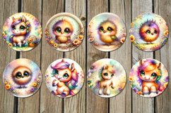 Rainbow animals | Car coaster &amp; key chain design bundle Product Image 3