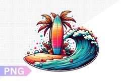 Summer Surfboard Sublimation - Clipart PNG Design Product Image 1