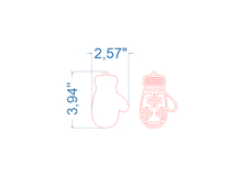 Mitten Christmas Ornament SVG laser cut files for Glowforge Product Image 3