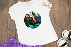 Owls Round Sublimation | Stained Glass Circular Sublimation Product Image 3