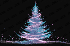 Glowing Neon Christmas Tree Sparkle Lights Holiday Art Product Image 1