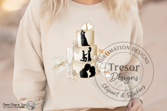 Elegant Wedding Cake PNG Bride Groom Love Clipart Design Product Image 4