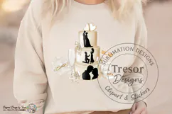 Elegant Wedding Cake PNG Bride Groom Love Clipart Design Product Image 4