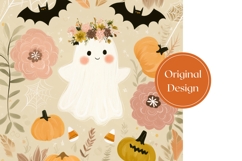 Floral Ghost Tumbler, Halloween Tumbler Sublimation Product Image 3