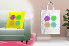 Colorful Four Daisy Floral Embroidery Design Product Image 3