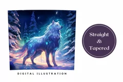 Christmas Tumbler Sublimation PNG, White Wolf Tumbler Wrap Product Image 3