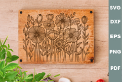 Wildflowers SVG, Laser Engraving files for Cutting board Product Image 3