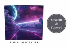 Retro Wave Tumbler Wrap, Galaxy Tumbler Sublimation Design Product Image 3