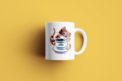 Cat. Coffee. watercolour Product Image 4
