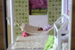 Green wallpaper with plant ornaments for dollhouse succulent Product Image 2