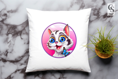 Cute Cat And Butterfly Cartoon Clipart Sublimation Png Product Image 3
