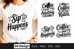 Sip Happens Funny Coffee Quote SVG PNG Product Image 1
