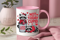 Not Today Cupid, Funny Raccoon Valentines Sublimation PNG Product Image 3