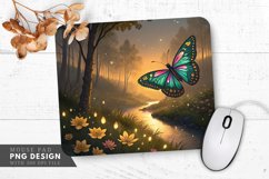 Enchanting Butterfly Garden Mouse Pad PNG Design Product Image 1