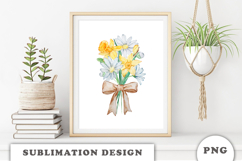 Watercolor Flowers Bouquet png Product Image 3