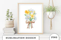 Watercolor Flowers Bouquet png Product Image 3