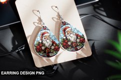 Stained Glass Christmas Santa flowers Earring Design Product Image 1