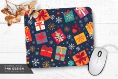 Vibrant Wrapped Gifts &amp; Holiday Icons Mouse Pad PNG Design Product Image 1
