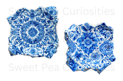 Blue Toile, Ephemera, PNG, Clipart, Junk Journal, flowers Product Image 3