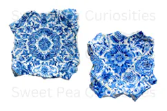 Blue Toile, Ephemera, PNG, Clipart, Junk Journal, flowers Product Image 3