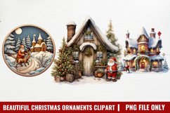 Beautiful Christmas Watercolor Clipart Product Image 1