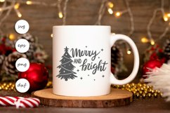 Merry and Bright SVG, CHristmas SVG Product Image 1