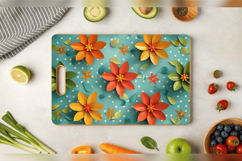 Polka Dots 3d Flowers Cutting Boards sublimation Design Product Image 3