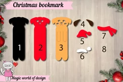 Christmas bookmark dog wearing a santa hat Template svg Product Image 4