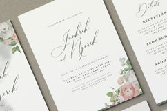 wedding card invitation set with roses flower wreath Product Image 3
