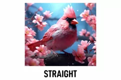 3D Pink Cardinal Bird Tumbler Sublimation Wrap | 3D Tumbler Product Image 2