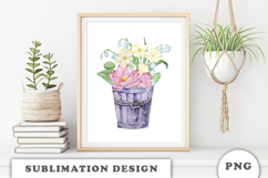 Watercolor Flowers Bouquet png Product Image 3