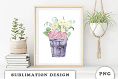 Watercolor Flowers Bouquet png Product Image 3