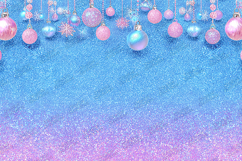 Pink and Blue Glitter Christmas Ornament Background Product Image 1
