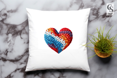 Knitted Heart Clipart Sublimation PNG Product Image 3