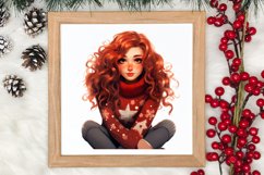 Cute Christmas Little Girl Sublimation Clipart Product Image 3