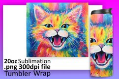 Tumbler Cat Comedy: Colorful Sublimation Art Product Image 1