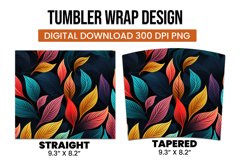 Colorful Abstract Leaves Tumbler Wrap Sublimation Product Image 3