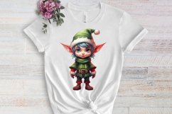 Christmas Elf Watercolor Clipart, Christmas PNG Product Image 3