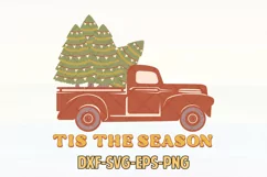 tis the season Christmas Truck with Tree SVG Product Image 1